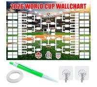 ZHYUGOYA Poster Coupe du Monde 2026, 60×42 cm Calendrier avec Stylo Crochet Corde de Suspension, Décorations Fußball pour Home Bar Party