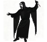 ZHYUGOYA Scream Deguisement, Ghostface Costume avec Masque Scream Faux Couteau Halloween, Déguisement Scream Adulte, Deguisement Ghost Face Horreur pour Cosplay Carnaval