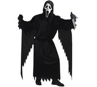 ZHYUGOYA Scream Deguisement, Ghostface Costume avec Masque Scream Faux Couteau Halloween Gants Ceinture, Déguisement Scream Adulte, Deguisement Ghost Face Horreur pour Cosplay Carnaval (L)