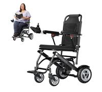zhyunvd Cadre en Aluminium Fauteuil Roulant Electrique Pliable Leger,Fauteuil Électrique Compact,Chaise Roulante Electrique,Coussinets Souples Amovibles 6A