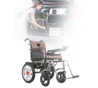 zhyunvd Fauteuil Roulant Électrique Léger,Fauteuil Handicapés Électrique,Petit Chaise Roulante Électrique D'intérieur pour, Cadre en Aluminium,Coussinets Souples Amovibles 26A