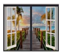 ZHZFSH Moustiquaire Fenêtre Magnétique 135×140cm, Moustiquaire MagnéTique, Maille anti Moustique Fenetre, Bande Auto-Adhésif sans poinçon pour Pour divers de FenêTres ou Porte de Balcon(Noir-a)