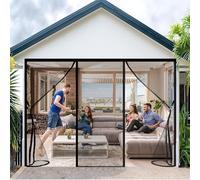 ZHZFSH Moustiquaire Porte Magnétique, Moustiquaire Aimantée Double Ouverture Latérale, Moustiquaire Porte Fenetre AimantéE, Rideau magnétique double porte coulissante de terrasse, Noir-B,240x210cm