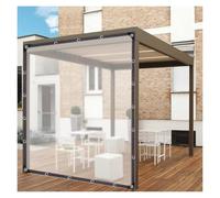ZHZHXR Bâche Transparente avec Oeillets Bâche Imperméable Rideaux Latéraux Tonnelle pour Pergola, Porche, Tonnelle, Cabane, Intérieur (4x4m/13.12x13.12ft)