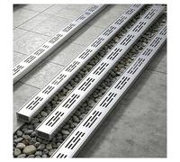 ZHZHXR Caniveau de Drainage en Acier Inoxydable 304, Drain de Douche en Acier Inoxydable 304 Brossé pour Patios Dalles Béton Allées(140x3.5x3cm)