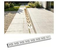 ZHZHXR Caniveau de Drainage en Acier Inoxydable Grille d'évacuation Extérieure en Acier Inoxydable pour Cours, Salles Bain, Allées Garage, Jardins, Garages, Anti Colmatage(W5xH3cm/2x1.2in)