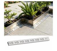 ZHZHXR Caniveau en Acier Inoxydable 304 Caniveau Drainage Plages de Piscine Extérieures CréPines Exterieur Kit pour Terrasses, Balcons, Jardins, Allées, Cours Intérieures(110x3.5x3cm)
