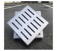 ZHZHXR Caniveau Exterieur Grille de Drainage, Couvercle Drain Acier Inoxydable 304 avec Base Couvercle Siphon Sol Carré pour Salles Bain Douches Balcons Extérieurs(25x25x2cm/9.8x9.8x0.8in)