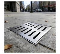 ZHZHXR Caniveau Exterieur Grille de Drainage en Acier Inoxydable avec Base Grille d'évacuation Grilles d'égout pour Usage Extérieur, Jardins, Salles Douche, Sols(30x20x2cm/11.8x7.9x0.8in)