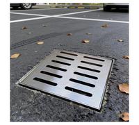 ZHZHXR Couvercle de Caniveau Drainage Acier Inoxydable, Bonde Douche Carrée Grille Évacuation des Eaux Pluviales pour Usage Extérieur, Jardins, Argenté(25x25x2cm/9.8x9.8x0.8in)