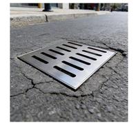 ZHZHXR Couvercle de Regard d'évacuation Extérieur Grille Égout en Acier Inoxydable 304 Grille et Cadre Drainage pour Égouts pour Jardin Garage Terrasse Trottoir(35x35x3cm/13.8x13.8x1.2in)