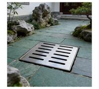 ZHZHXR Couvercle de Trou Égout Invisible en Acier Inoxydable, Couverture Puits Eau Pluie Filtre de Drainage Extérieur pour Cour, Terrasse, Anti Obstruction, Argenté(20x20x3cm/7.9x7.9x1.2in)