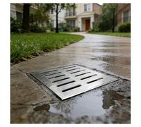 ZHZHXR Couvercle Regard d'évacuation Carré pour Terrasse, Grille Drainage Rapide en Acier Inoxydable 304 avec Base Bloquer Les Débris pour Cour, Jardin, Allée(35x35x3cm/13.8x13.8x1.2in)