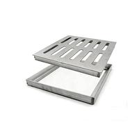 ZHZHXR Couvercle Trou Égout Invisible en Acier Inoxydable, Filtre Drainage Extérieur Couvercle Regard Carré pour Cour, Jardin, Allée Empêche L'accumulation Débris(30x20x2cm/11.8x7.9x0.8in)