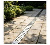 ZHZHXR Drain Linéaire en Acier Inoxydable 304 Canal Évacuation Extérieur Autoportant Kit de Drain Tranchée Allées et Garages pour Patios Balcons Jardins Cours Intérieures(W3.5xH3cm/1.4x1.2in)