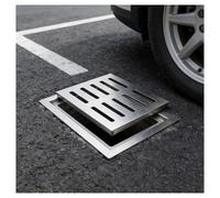 ZHZHXR Grille Caniveau Caniveau de Drainage Carré Grille Drainage Extérieure Drain Douche Carré pour Routes, Rues, Bords Route, Parkings, Fossés, Argenté(30x20x3cm/11.8x7.8x1.2in)