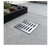 ZHZHXR Grille Caniveau, Couvercle de Siphon Sol Carré Grille Évacuation Douche Carrée pour sous Sols, Jardins, Cours Intérieures, Anti Obstruction, Argenté(20x20x2cm/7.9x7.9x0.8in)