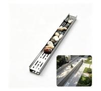 ZHZHXR Grille de Caniveau Linéaire Rectangulaire Kit de Caniveau Drainage Réduit Accumulation Eau pour Cours, Jardins, Exploitations Agricoles, Patios, Drainage Tranchées(L100xW15xH6.5cm)
