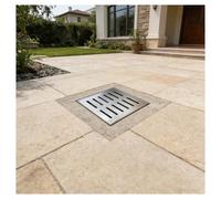 ZHZHXR Grille d'évacuation des Eaux Pluviales Carrée en Acier Inoxydable 304 Couverture Caniveau Drainage Intérieur Extérieur pour Extérieur, Jardins, Salles Douche Routes(25x25x3cm/9.8x9.8x1.2in)