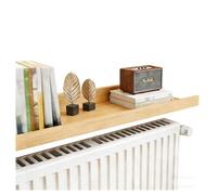 ZHZHXR Tablette pour Radiateur Etagere Radiateur Salle de Bain Étagère Rangement Murale Bois pour Salon, Chambre Coucher, Couloir, 1 Étagère, Facile Installer(Natural,120x15cm/47.24x5.91in)