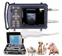 ZHZWwansuGE Échographe Vétérinaire, avec Sonde De 3,5 MHz/6,5 MHz, Écran LED De 5,6″ (B, B+B, 4B, BM, M), 8 Images en Pseudo-Couleurs, Les Truies, Les Brebis, Les Juments Et Les Vaches Gestantes B