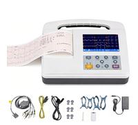 ZHZWwansuGE Électrocardiographe Portable, Moniteur ECG 12 Dérivations 3 Canaux À Analyse Automatique, Impression De Rapports, Écran LCD Couleur, Appareil De Diagnostic À Domicile