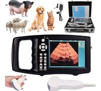 ZHZWwansuGE Kit D'Échographe Vétérinaire À Ultrasons, Écran HD 5,6″ | Fonction Maintien Au Chaud | Sonde 3,5 MHz/6,5 MHz | Profondeur De Balayage 70-240mm, pour Ovins, Chiens, Chats, Porcins B