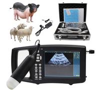 ZHZWwansuGE Kit D'Échographe Vétérinaire À Ultrasons, Écran HD 5,6″ | Fonction Maintien Au Chaud | Sonde 3,5 MHz/6,5 MHz | Profondeur De Balayage 70-240mm, pour Ovins, Chiens, Chats, Porcins A