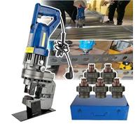 ZHZWwansuGE Poinçonneuse Électro-Hydraulique 1300W, Poinçonneuse Portable pour Profilés en U, avec 5 Matrices (Φ6,5-20,5mm), Vitesse De Poinçonnage: 2-3S, pour Acier, Fer, Cuivre Et Profilés en U