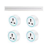 ZHZWwansuGE Prise De Courant Mobile sur Rail 8000W 32A, avec Adaptateur Universel Multifonction à Trois Trous, Rail avec Port De Charge USB A+Typec, pour Bureau, Cuisine Et Salon 4pcs-80cm