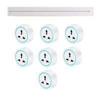 ZHZWwansuGE Prise De Courant Mobile sur Rail 8000W 32A, avec Adaptateur Universel Multifonction à Trois Trous, Rail avec Port De Charge USB A+Typec, pour Bureau, Cuisine Et Salon 7pcs-80cm