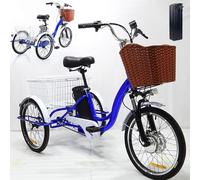 ZHZWwansuGE Tricycle éLectrique Adulte 20″ (7 Vitesses), Batterie Amovible 48V 12Ah (Autonomie : 40 Km), 3 Modes De Conduite, avec Klaxon Et Phare LED, Les DéPlacements Quotidiens Et Les Courses. B