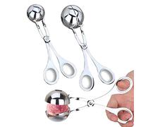 ZHZYYD18 Boulettes de Viande Inoxydable Cuillère à Viande Acier Inoxydable Pinces à Viande en Acier Inoxydable Pinces à Glace pour Les Boulettes de Viande ou Les Pâte de Biscuits Faits Maison 2Pcs