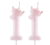 Zi Lan Bougie d'anniversaire numéro 11 couronne violette pailletée