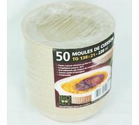 zi pac Bio Food Pack Lot de 50 moules à pâtisserie jetables, compostables, écologiques Forme ronde 138 mm x 21 mm 220 ml