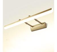 Zi Yang LED Lampe Miroir Salle de Bain 40 cm Lampe de Salle de Bain 9W Lumière de Maquillage Applique Imperméable Lampe Miroir 180° réglable Blanc Froid 6000k pour Salle de Bain,d'or