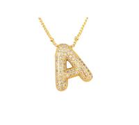 ZIAFRPN 26/ Mode Lucky A-Z Lettres Léger Luxe Pendentif Collier pour Femmes Hommes Pavé Brillant Cristal Zircon Bijoux Cadeau