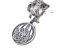 ZIAFRPN 316L en Acier Inoxydable Classique Animal Ours Griffe Hommes Pendentif Collier Ours Amulette Bijoux de Mode