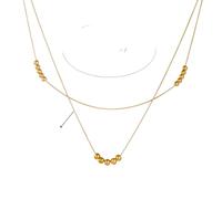 ZIAFRPN Acier Inoxydable Bonne Fortune Perles Bicouche Collier Femmes 2024 Exquis Petite Perle Cou Chaîne Bijoux Cadeau