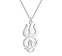 ZIAFRPN Acier Inoxydable Inde Tamoul Om Signe Collier pour Les Femmes Simple Clavicule Colliers Tour de Cou Mode Om Symbole Amulettes Bijoux Cadeaux