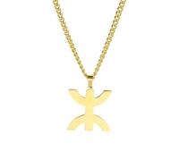 ZIAFRPN Afrique Berbères Symbole Pendentif Collier amazigh ? Lettre Ethnique amulette Style chaîne Colliers Bijoux Cadeau