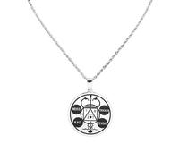 ZIAFRPN Alchimique Collier Hommes Femmes Couleur Argent Amulette Kabbale Talisman Colliers Bijoux
