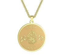 ZIAFRPN Amor Fati Pendentif Stoïque Collier Philosophie Pendentif en Acier Inoxydable Memento Mori Collier Stoïque Cadeau pour Hommes Punk Bijoux