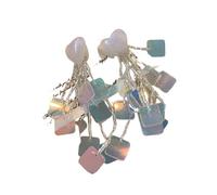 ZIAFRPN Amour Coeur Cristal Pompon Résine Colorée Acrylique Pierre Goutte Boucle D’Oreille pour Femmes Fête Été Doux Bijoux