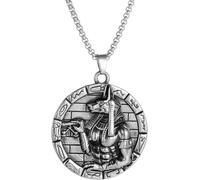 ZIAFRPN Ancien égyptien Dieu Anubis Statue Pendentif Collier pour Hommes et Femmes Vintage Pharaon Amulette Bijoux Accessoires félicitations Cadeaux