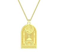 ZIAFRPN Ancien Musulman église Islamique Pendentif Collier pour Femmes Hommes Arabe Islam Allah Charme Cou chaîne amulette Talisman Bijoux
