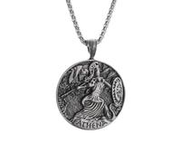ZIAFRPN Ancienne déesse Grecque Athéna Guerrier Casque Pendentif médaille Collier adapté aux Hommes et aux Femmes Mode Tendance Punk Bijoux félicitations Cadeaux