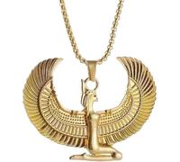 ZIAFRPN Ancienne Égypte Déesse Déployer Ailes Pendentif Collier Femmes Mode Hip Hop Punk Amulette Bijoux Cadeau félicitations Cadeaux