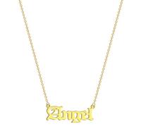 ZIAFRPN Ange Pendentif Collier pour Les Femmes Filles Ancienne Lettre Anglaise Collier Ras de Cou Amoureux Cadeau pour Fille