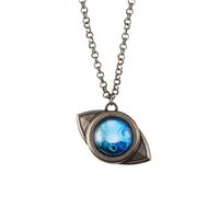 ZIAFRPN Anime The Promised Neverland Emma Amulette Collier Pendentif en Forme d’œil Bleu pour Femmes Hommes Cosplay Bijoux Cadeau
